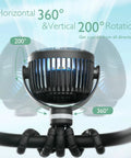 8000mAh Portable Stroller Fan With Ultra Long Battery Life, Detachable Four Speed, 360 Degree Rotation, USB Rechargeable Handheld Cooling Fan