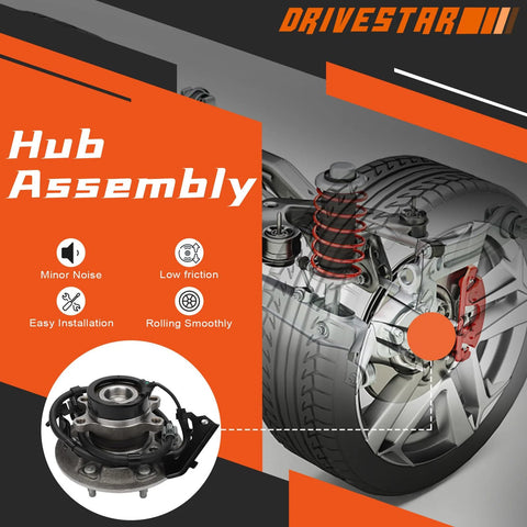 Front Driver Side Wheel Hub And Bearing Assembly Fits Chevy Colorado GMC Canyon Isuzu I290 I370 I280 6 Lug ABS 2WD Replacement Part