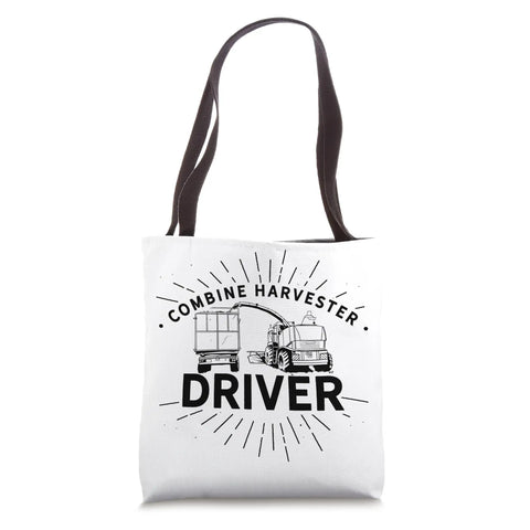 Farm Life Tote Bag For Harvest Crew And Driver Fans With Combine Harvester Theme Durable Canvas 16x16 Inches