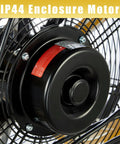 Heavy Duty 20 Inch Shroud Fan With Industrial Grade Motor Delivers 6300 CFM High Velocity Air Circulation For Workshop Garage Warehouse And Industrial Spaces IP44 Enclosed UL Listed For Safety with IP44 enclosure motor close-up