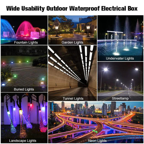 Two Pack IP68 Waterproof Junction Box Two Way Outdoor Underground Electrical Box For Street Lights Buried Lamps Weatherproof Wiring Connector 40A 450V 82X66X42MM Four Position Terminal Block Compatible With 5 To 9 MM 9 To 12 MM And 10 To 14 MM Wires for outdoor lights