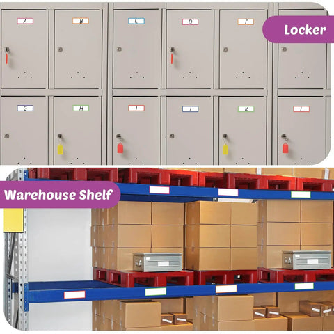 180 Piece Magnetic Dry Erase Labels Kit With Reusable Magnetic Name Tags Colorful Border Frames on lockers and shelves