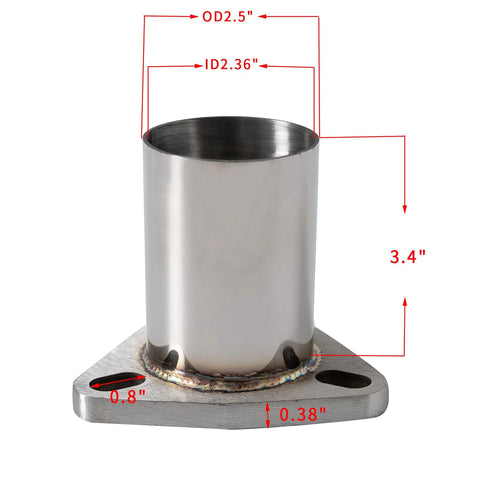 Need To Fix That Rattle This Universal Semi Direct Fit Exhaust Converter Pipe, 2.5 Inch OD, T304 stainless steel, 3 bolt flange.