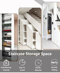 Under Stair Drawer Slides Non-Removable With 265lb Load Capacity 3-Stage Full Extension Anti-Derailment Hardware For Staircase Cabinets Heavy Duty Kitchen And Utility Drawers That Stay Put And Reach Back Items, black steel slides in staircase storage