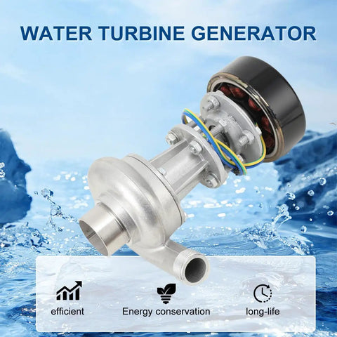 Portable 110V 220V 1000W Micro Hydroelectric Water Turbine Generator Power Station with aluminum alloy in water backdrop