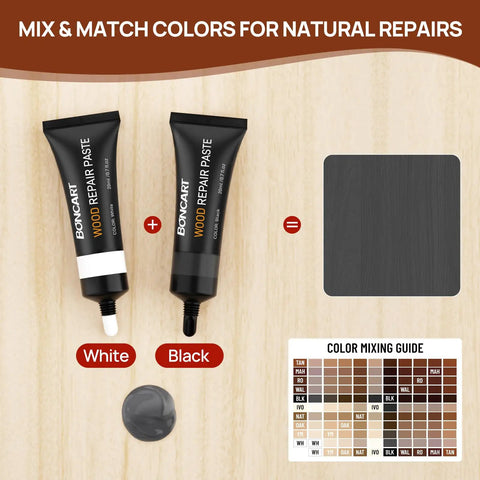 Wood Furniture Repair Kit With 10 Color Touch Up Fillers For Scratches Cracks Paint Chips and Nail Holes including color mixing guide