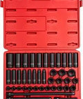 Half Inch Drive Master Impact Socket Set, 43-Piece Pro-Grade Metric Range 9mm To 30mm in heavy duty case, Cr-Mo Alloy Steel sockets