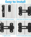 Installation guide for Two Pack Black Barn Door Lock Latch Set For Sliding Doors No Fuss Easy Install Privacy Lock Stainless Steel Rust Resistant