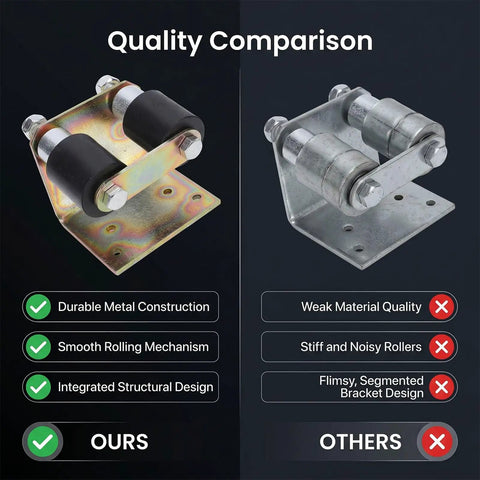 Quality comparison of Lower Roller Bracket Bundle Kit With Rollers And Hardware For 379 Trucks Driver And Passenger Side
