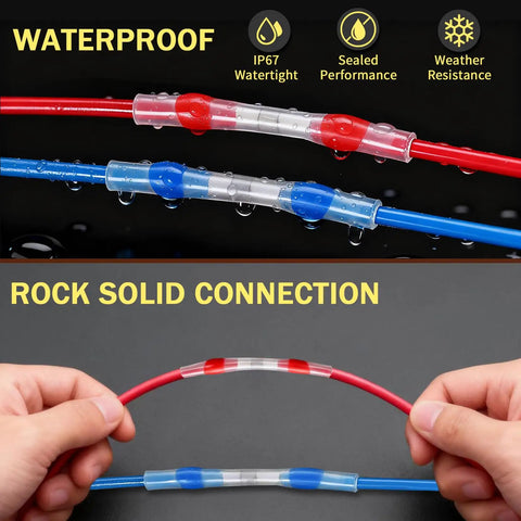 Get Your Hands On This Awesome 350 Pc Solder Seal Heat Shrink Butt Wire Connectors Kit For Serious Wiring Jobs That Needs Top Tier Conductivity And Reliable Sealing To Keep Connections Tight And Dry Anytime. Waterproof solder seal heat shrink butt connectors, red and blue, for AWG 10-22 wire