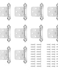 Self Closing Overlay Cabinet Hinges 10 Pack Heavy Duty Flush Cupboard Door Springs Nickel Finish displayed with screws