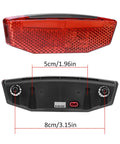 LED Bike Tail Light For Electric Bikes 6V 60V Waterproof Rear Light With 180 Degree Wide Beam, showing front and back dimensions, 5cm x 8cm.