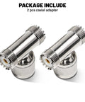 Pair of UHF Male To Dual UHF Female 3 Way Pro Grade Splitter Coax Adapter PL259 To SO239, T Shape Coax Cable Connector
