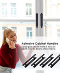 Self Adhesive Cabinet Handles Eight Pack ABS Plastic Drawer Pulls Stick On Cabinet Door Handles For Wardrobe And Furniture