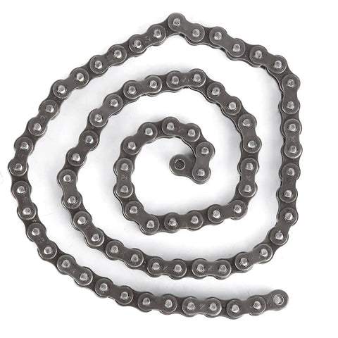 Robust Roller Chain For Tetrix Robot Projects Featuring Steel Links With 6.35 Mm Pitch and custom cut length, coiled for easy use.