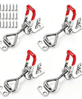 Dope YSIL Toggle Latch Clamps 4 Pack With Lockholes showing stainless steel clamps and screws for cabinets and toolboxes.