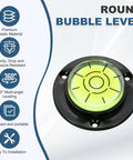 Nexarelle 6pcs Round Bubble Level D:48.9mm, H: 12mm Black Green displaying a round level bubble with clear markings.