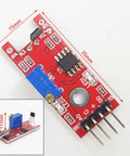 KY-024 Linear Magnetic Hall Effect Sensor Module with Analog and Digital Outputs, 15x35mm size, blue potentiometer visible