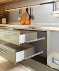Kitchen cabinet with 1 Pair 22 Inch Rear And Side Mount Drawer Slides With Brackets, open to show built to last heavy duty ball bearing soft close mechanism