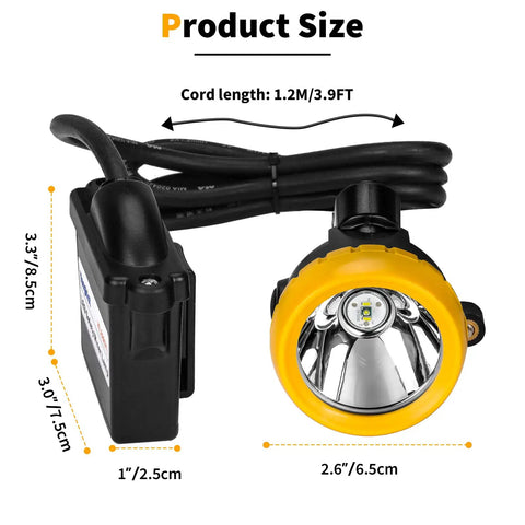 Heavy Duty Rechargeable Led Mining Headlamp With Hard Hat Mount For Underground Safety And Explosion Proof Watertight Cap Lamp Badass High Lumen Headlight For Hunting Camping Hiking And Outdoor Job Sites