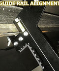 Pro Level Elevator Guide Gauge Tough As Nails Stainless Steel Ruler measuring guide rail alignment with bubble level.