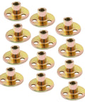 12 Pack 3/8-16 Carbon Steel T Nuts With Round Base Plate Flange Insert And Female Thread For Furniture Hardware Mounting