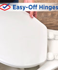 Installing Elongated Scented Plastic Toilet Seat With Easy Off Hinges And Antimicrobial Protection For Odor And Stain Resistance
