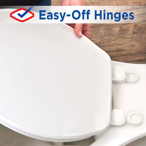 Installing Elongated Scented Plastic Toilet Seat With Easy Off Hinges And Antimicrobial Protection For Odor And Stain Resistance