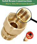 Brass 3/4 GHT Female To 3/4 GHT Male Swivel Adapter For Garden Hoses, 360 Degree Anti Twist Connector, O Ring Seal No Leaks, Pressure Washer Gun Swivel Fitting, Easy To Use, Durable Brass Construction, threaded brass hose fitting close-up