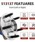 Pair Front Wheel Bearing Hub Assembly Premium Replacement For Chevy Malibu 1997-2003 2004-2005 features diagram