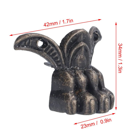 Antique Style Box Feet Set Of 12 for Jewelry Boxes and Wooden Cases, metal foot with measurements, DIY hardware replacement.