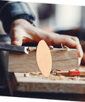 ProLevel Wood Biscuit Joiner And Tenon Slotting Tool placing precision cut on a wooden panel for furniture joints.
