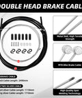 Alloy Mechanical Disc Brake Kit For Mountain Bikes showing cables, fittings, and components for assembly.