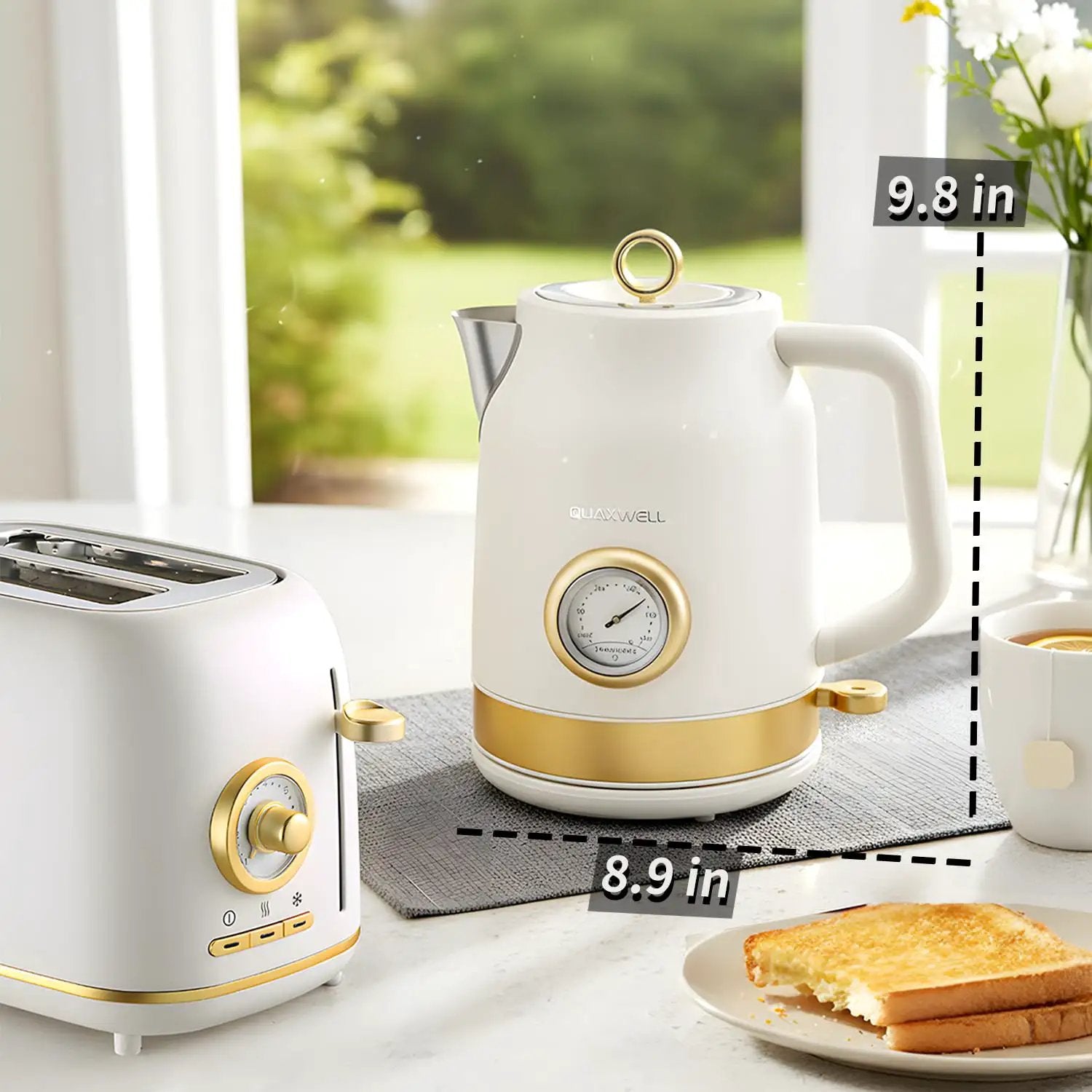 Retro Electric Tea Kettle 1.7L Fast Boil 1500W ✓