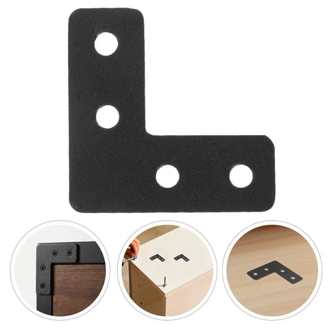 Beefed Up Heavy Duty Stainless Steel Corner Braces 20 Pack Thickened Right Angle Brackets installation on wood surface