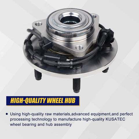 Drop In Front Wheel Hub And Bearing Assembly 515073 For Dodge Ram 1500 2002 2003 2004 2005 5 Lug ABS Front Left Or Right Replacement Easy Install Durable Wheel Hub Bearing Kit.