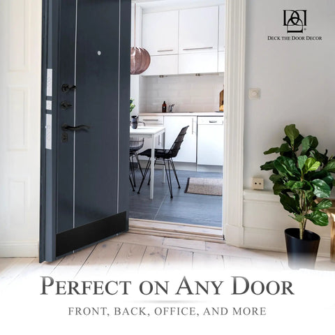 Open door with Magnetic Rubber Door Kick Plate with UV Printed Faux Satin Black Finish for exterior steel doors