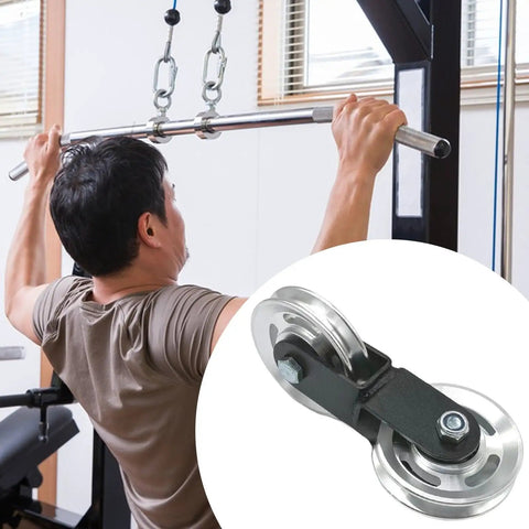 Double Pulley Wheel For Home Gym Attachment Cross Pulley 88mm Metal Roller With Silent Bearings Easy Fit DIY Cable Machine Upgrade on lat pulldown bar