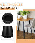 Kick Your Workstation Vibe Up With These Premium Round Rubber Chair Leg Tips And Heavy Duty Floor Guard Caps shown on a wooden floor with dimensions displayed.