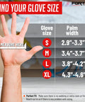 Chart for glove sizing with hand measurement guide for Ambidextrous Cut Resistant Gloves Set Of 8, Level 5 EN388 Certified.
