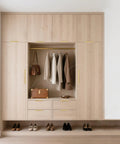 Wardrobe with 10 Pack Brushed Gold Finger Pulls for Cabinets and Drawers, 11.81 Inch Edge Pulls, Concealed Mount, Modern Aluminum Hardware