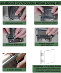 Installation guide for 8 Inch Black Double Action Door Hinges Self Closing For Cafe Saloon Pub Swinging Doors 201 Stainless Steel.