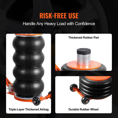 Heavy Six Ton Air Lift Jack With Quad Reinforced Pockets Hoisting Your Ride Up To Twenty Six Point Five Inches For Cars Trucks And SuVs Simple Swap Daily Driver Solution