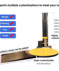 Heavy Duty Automatic Pallet Wrapping Machine With Wide Stretch Film Roll Wrapper showing customizable height and slope options.