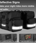 Reflective Waterproof Bike Pannier Bag 40L Large Capacity Dual Sided Rear Rack Saddle Bags with velcro patches for safety.