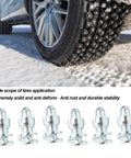 Car tire with installed 50 Pack Anti Slip Tire Studs With Tungsten Steel And Aluminum Screws For Enhanced Traction