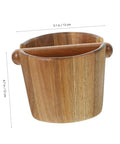 Solid Build Wood Semi Automatic Espresso Grounds Knock Box Splash Shield Coffee Waste Bin Catcher, 5.1" x 4.7", suitable for barista setups.