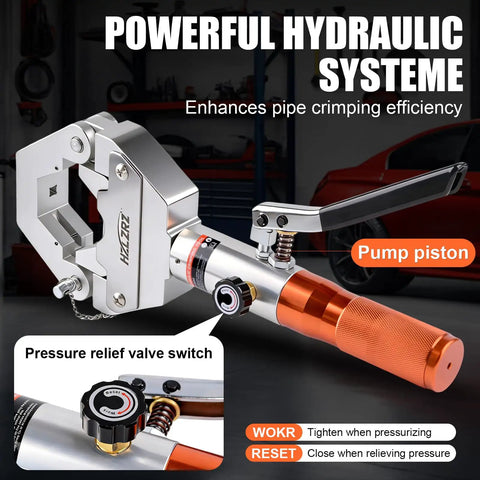 Heavy Duty Hydraulic AC Hose Crimper Kit With Seven Interchangeable Dies For BH Style Hoses and Beadlock Fittings detail view