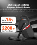 Direct Drive Indoor Bike Trainer With Bluetooth And ANT Plus Smart Resistance Control in a side view with power output display