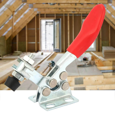 Heavy Duty Carbon Steel Toggle Clamp With 500 Lbs Holding Capacity For Woodworking Jigs And Welding Fixtures in a workshop